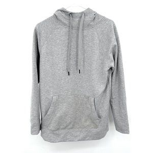 Athleta Womens Hoodie S Heather Gray Long Sleeve Drawstring Pullover